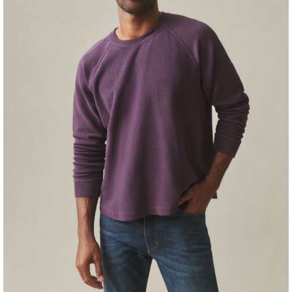 NEW American Giant Mens Medium Grapeseed French Rib Crew Knit Long Sleeve Shirt